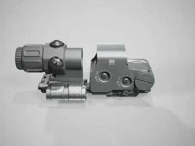 Eotech HHS with magnifier and wilcox mount lopoly 3d model Low-poly 3D model