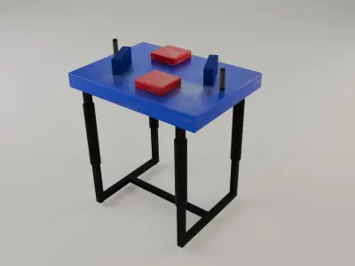 Arm Wrestling Table 3D Model Bundle Gym Equipment 3D model