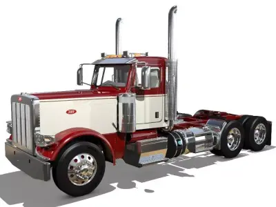 389 Day Cab Semi Truck 3D model