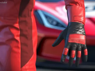  Alpinestars Extended Cuff Motorsport Gloves Red 
