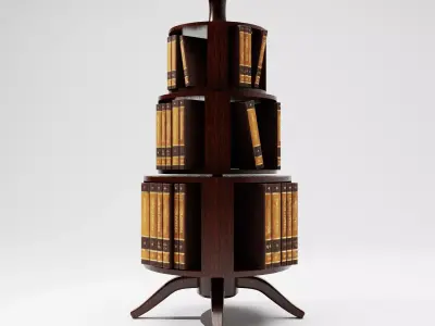 Antique Wooden Book Stand Low-poly 3D model