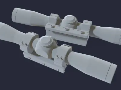 The sight is short FX II SCOUT 2-5X28 DUPLEX Low-poly 3D model