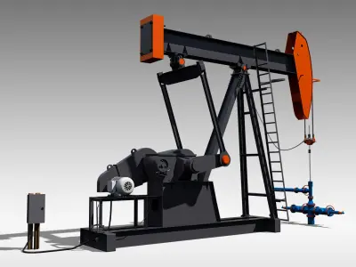 Beam Balanced Pumpjack 3D model