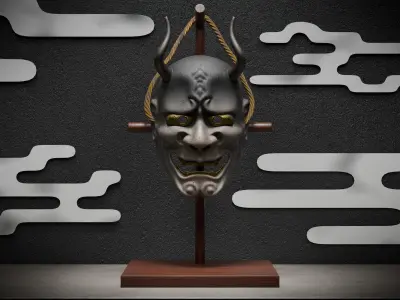 Kudan mask japanese theater Noh 3D model 3D model