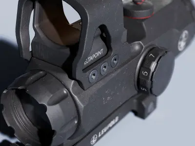 Leupold Mark 4 HAMR Scope and DeltaPoint Red Dot Sight 3D Model  Low-poly 3D model