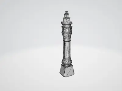 School with different assets 3D model