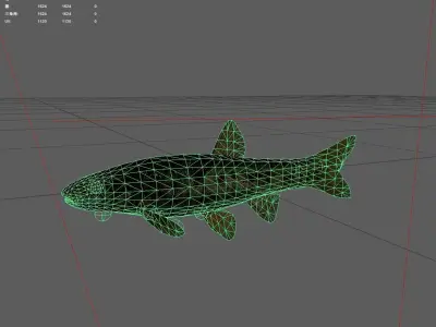 Carp fish Low-poly 3D model