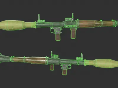 RPG-7 Grenade Launcher Low-poly 3D model