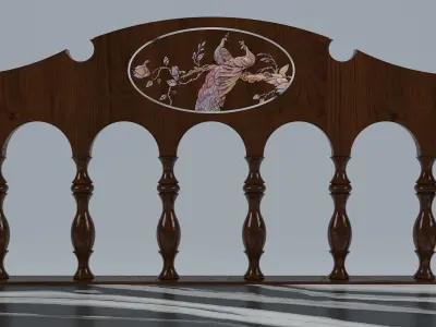 ANTIQUE BENCH 2 SEATERS 3D model
