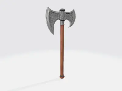 Historical Battle Axe and Morning Star Weapons Free low-poly 3D model