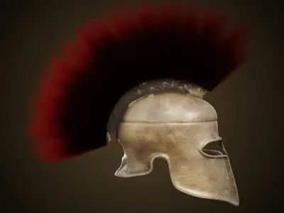 Ancient Greek Helmet Collection Low  High Poly Low-poly 3D model
