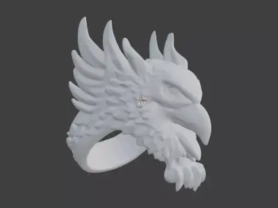 EAGLE RING SCULPTURE BLENDER MODEL Free 3D print model