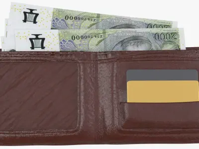 CZECH Koruna 2000 Wallet Money Purse 3D model