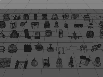 Collection icon pack vol 1 - 3D model Low-poly 3D model
