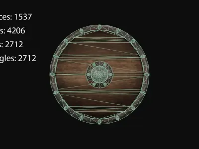 Viking Shield - PBR - 3 Color Variants Low-poly 3D model