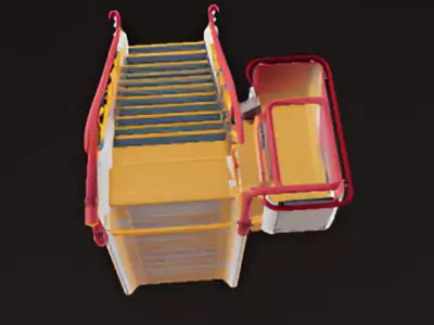 Minimalist Airport Staircase Low-poly 3D model