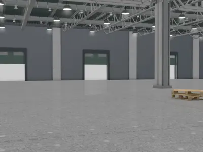 Warehouse Interior with Pallet 3D model