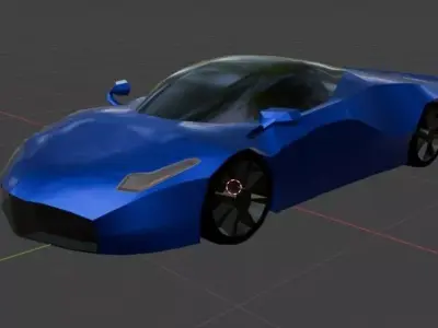Modern Low-Poly Supercar 3D Model Game-Ready PBR Vehicle FBX OBJ Low-poly 3D model