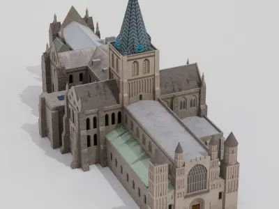 Rochester Cathedral Low-poly 3D model