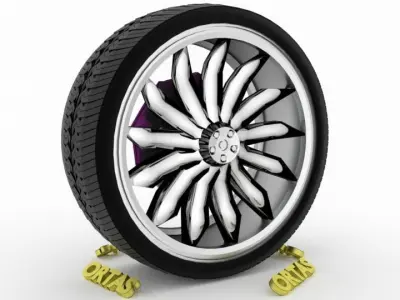 ORTAS CAR WHEEL RIM 111 GAME READY WHEEL RIM TIRE 3D model