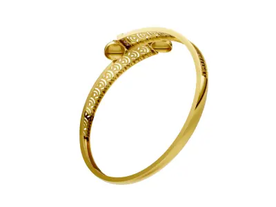 Elegent ladies  bangle 3d model with render details 3D print model