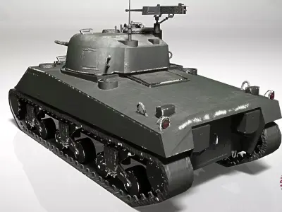 sherman m4 Low-poly 3D model purchase