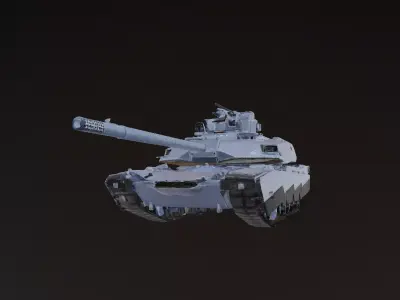 Blue Battle Tank 3D Model Low-poly 3D model