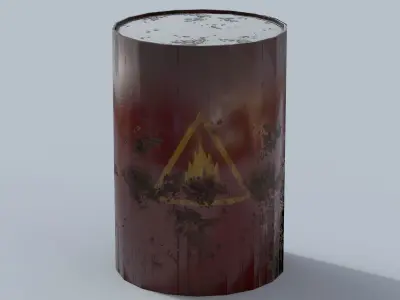 Game ready Low poly Realistic Barrel or fuel container 2 types Low-poly 3D model