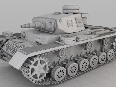 Tank 3D Model world war ii Low-poly 3D model