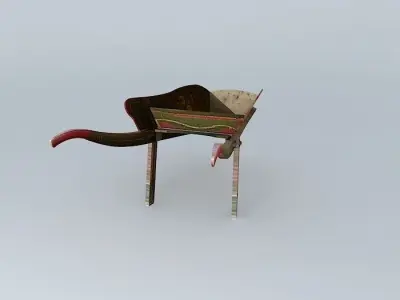 Edwardian Wooden Wheel Barrow Free 3D model