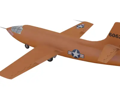 Bell X-1 Aircraft Low-poly 3D model