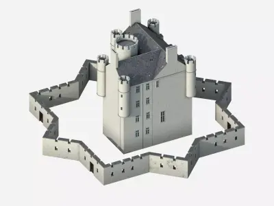 Braemar Castle Low-poly 3D model