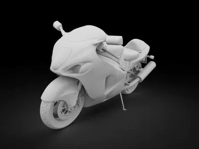 Suzuki Hayabusa GSX1300R Super Bike Low-poly 3D model