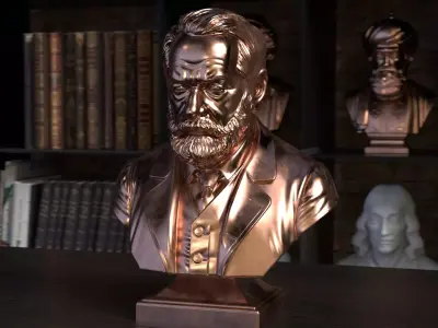 Victor Hugo Bust Sculpture 3D Printable STL File 3D print model