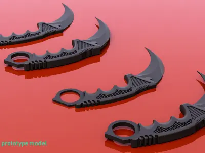 karambit knife 3D model 6