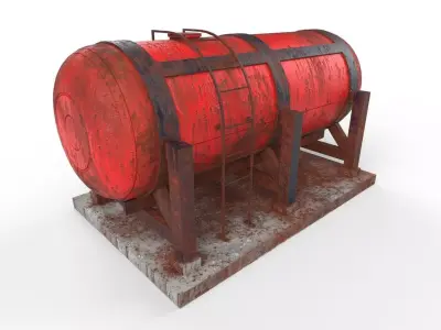 liquid tank M1 - Old Low-poly 3D model