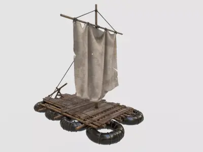 Survival Raft Ver 03 Low-poly 3D model