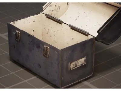 Old Worn Metal Utility Toolbox - Lunchbox Set Low-poly 3D model