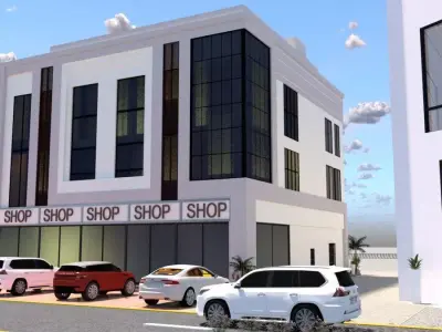 Contemporary Commercial Building A20 DWG  SketchUp Model 3D model