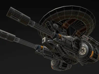 Advanced Gatling Turret Low-poly 3D model