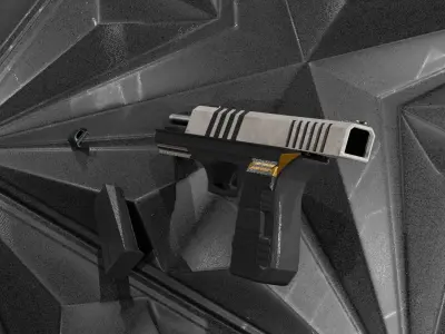 Near Future Pistol with Screen Low-poly 3D model