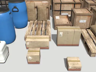 Warehouse Props Pack 1 unreal asset Low-poly 3D model