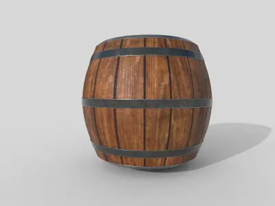 Varnished Wooden Barrel 3D model