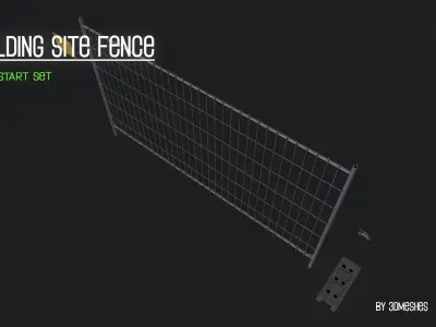 Building Site Fence  Low-poly 3D model