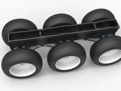 Chassis of 6x6 Monster Truck Version 3 Scale 1 to 25 3D print model