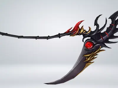 Futuristic Scythe Low-poly 3D model buy