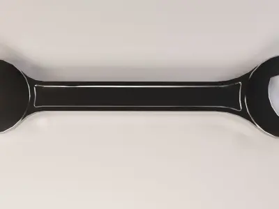 Wrech stainless steel handle Low-poly 3D model