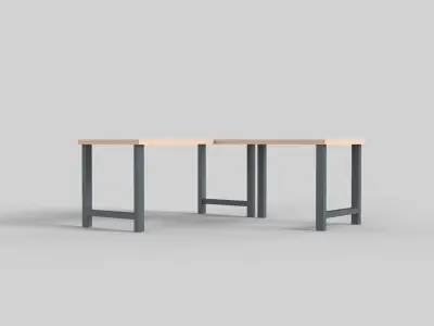 Uline H-8404 L-Shaped Industrial Packing Table Free low-poly 3D model