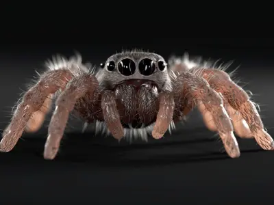Jumping Spider Low-poly 3D model get