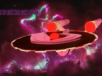 Cake Starship  Free low-poly 3D model
